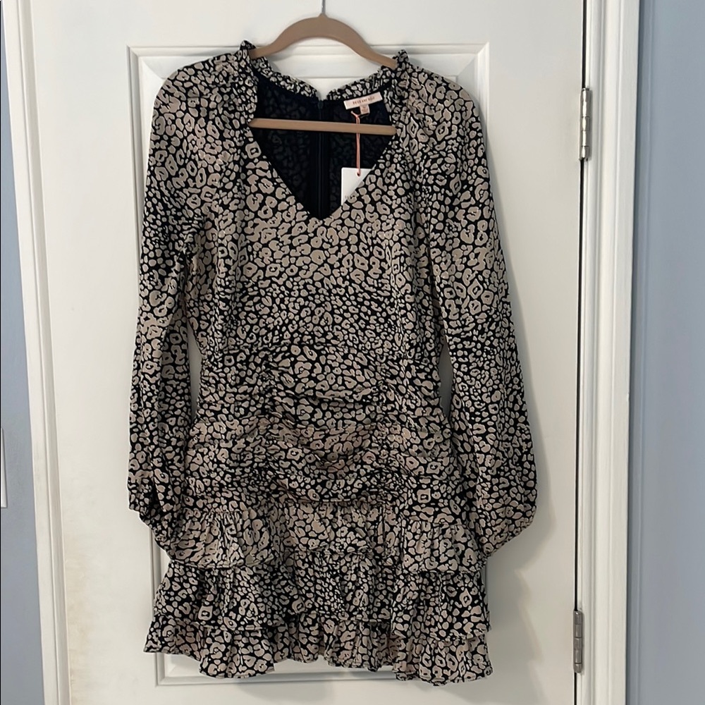 Skies Are Blue Black and Cream Mini Dress